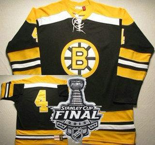 Cheap Boston Bruins 4 Bobby Orr 1971-1972 Black Throwback NHL Jerseys With 2013 Stanley Cup Patch For Sale