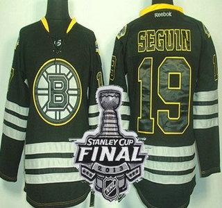 Cheap Boston Bruins 19 Tyler Seguin Black Ice NHL Jerseys With 2013 Stanley Cup Patch For Sale
