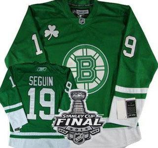 Cheap Boston Bruins 19 Tyler Seguin Green NHL Jerseys With 2013 Stanley Cup Patch For Sale