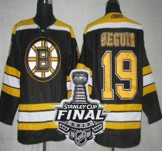 Cheap Boston Bruins 19 Tyler Seguin Black NHL Jerseys With 2013 Stanley Cup Patch For Sale