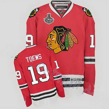 Cheap Chicago Blackhawks 19 Jonathan Toews Red Home Jersey with Stanley Cup Finals Patch For Sale
