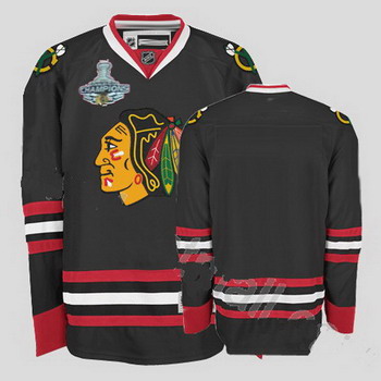 Cheap Chicago Blackhawks Stitched Blank Black Jersey Champions Cup Patch For Sale