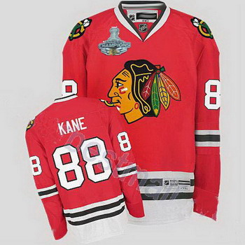 Cheap Chicago Blackhawks 88 Patrick Kane Red Jersey with Champions Cup Patch For Sale