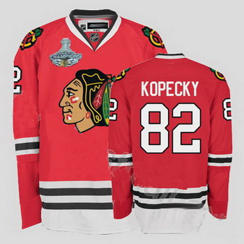Cheap Chicago Blackhawks 82 Tomas Kopecky Red Jersey Champions Cup Patch For Sale