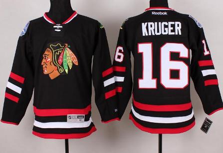 Cheap Chicago Blackhawks 16 Marcus Kruger Black 2014 Stadium Series NHL Jersey For Sale