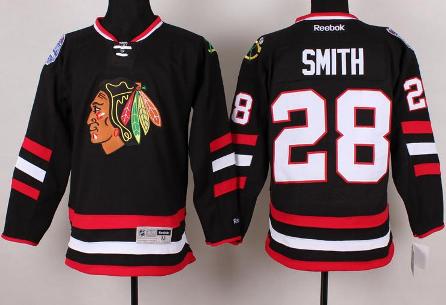 Cheap Chicago Blackhawks 28 Ben Smith Black 2014 Stadium Series NHL Jersey For Sale