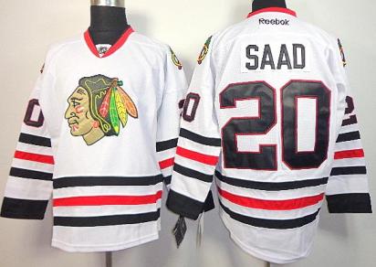 Cheap Chicago Blackhawks 20 Brandon Saad White NHL Jerseys For Sale