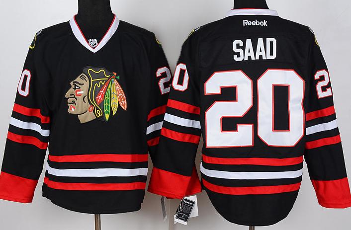Cheap Chicago Blackhawks 20 Brandon Saad Black NHL Jerseys For Sale