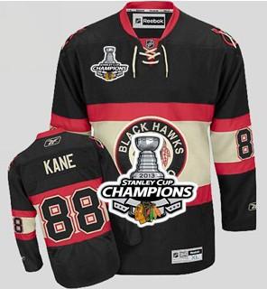 Cheap Chicago Blackhawks 88 Patrick Kane Black Third 2013 Stanley Cup Champions Patch NHL Jerseys For Sale