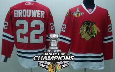 Cheap Chicago Blackhawks 22 Brouwer Red 2013 Stanley Cup Champions Patch NHL Jerseys For Sale