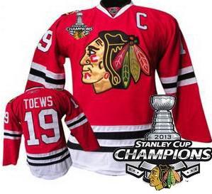 Cheap Chicago Blackhawks 19 TOEWS C Patch Red 2013 Stanley Cup Champions NHL Jerseys For Sale