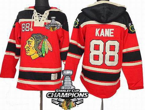 Cheap Chicago Blackhawks 88 Patrick Kane Red 2013 Stanley Cup Champions Patch NHL Jerseys Hoody For Sale