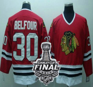 Cheap Chicago Blackhawks 30 Belfour Red CCM Throwback NHL Jerseys With 2013 Stanley Cup Patch For Sale