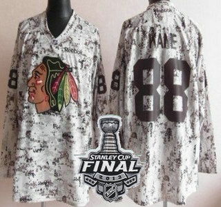 Cheap Chicago Blackhawks 88 Patrick Kane White Camo NHL Jerseys With 2013 Stanley Cup Patch For Sale