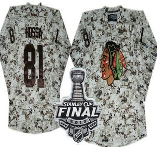 Cheap Chicago Blackhawks 81 Marian Hossa White Camo NHL Jerseys With 2013 Stanley Cup Patch For Sale