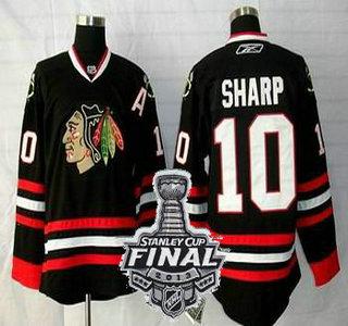 Cheap Chicago Blackhawks 10 Patrick Sharp Black NHL Jerseys With 2013 Stanley Cup Patch For Sale