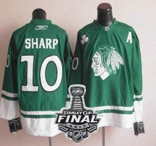 Cheap Chicago Blackhawks 10 Sharp Green NHL Jerseys With 2013 Stanley Cup Patch For Sale