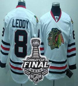 Cheap Chicago Blackhawks 8 Leddy White NHL Jerseys With 2013 Stanley Cup Patch For Sale