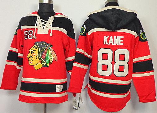 Cheap Chicago Blackhawks #88 Edge Kane Red Lace-Up Jersey Hoodies For Sale