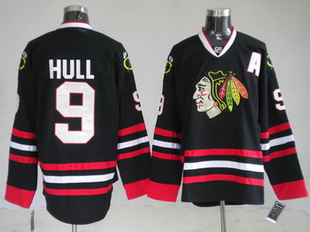 Cheap Chicago Blackhawks 9 Hull Black Jerseys For Sale