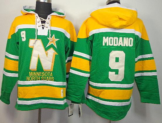 Cheap Dallas Stars 9 Mike Modano Green Lace-Up NHL Jersey Hoodies For Sale