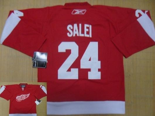 Cheap Detroit Red Wings 24 Salei Red NHL Jerseys For Sale
