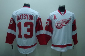 Cheap Detroit Red Wings 13 Pavel datsyuk white jerseys A patch For Sale