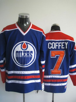 Cheap Edmonton Oilers 7 Paul Coffey blue jersey For Sale