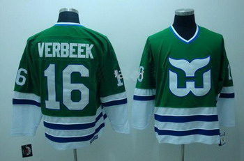 Cheap Hartford Whalers 16 Verbeek Green Color CCM Hockey Jerseys For Sale