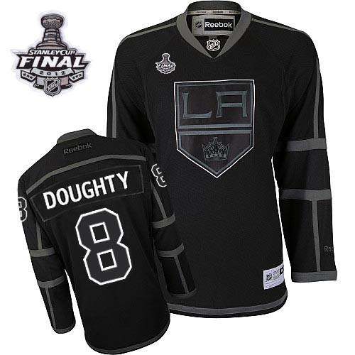 Cheap Los Angeles Kings #8 Drew Doughty Black Ice With 2012 Stanley Cup Finals Patch NHL Jerseys For Sale