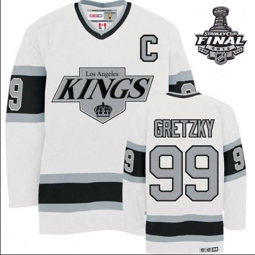Cheap Los Angeles Kings #99 Wayne Gretzky White Throwback CCM With 2012 Stanley Cup Patch Jersey For Sale