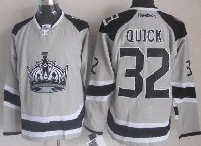 Cheap Los Angeles Kings 32 Jonathan Quick Grey NHL Jerseys 2014 New Style For Sale