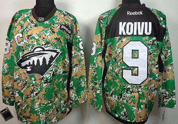 Cheap Minnesota Wild 9 Mikko Koivu Camo NHL Jerseys For Sale