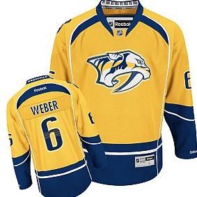 Nashville Predators 6 Shea Weber Yellow NHL Jerseys