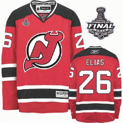 Cheap New Jersey Devils #26 Patrik Elias Red With 2012 Stanley Cup Finals Patch NHL Jerseys For Sale