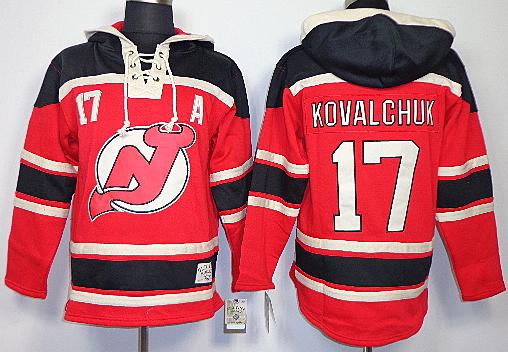 Cheap New Jersey Devils 17 Ilya Kovalchuk Red Lace-Up NHL Jersey Hoodies For Sale
