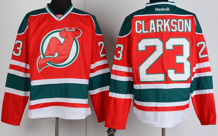 Cheap New Jersey Devils 23 David Clarkson Red Green Hockey NHL Jerseys For Sale
