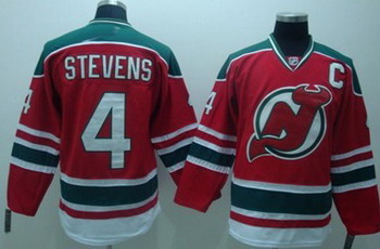 Cheap New Jersey Devils 4 STEVENS Red Jersey C patch For Sale
