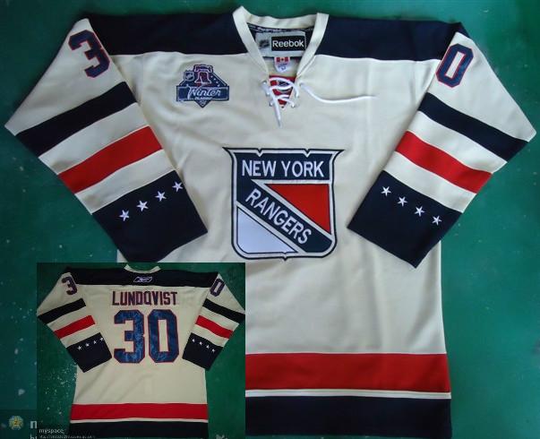 Cheap New York Rangers 30 Lundqvist 2012 Winter Classic Cream Jersey For Sale