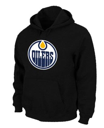 Cheap NHL Edmonton Oilers Big & Tall Logo Pullover Hoodie Black For Sale
