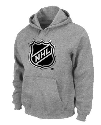 Cheap NHL Logo Big & Tall Pullover Hoodie Grey For Sale