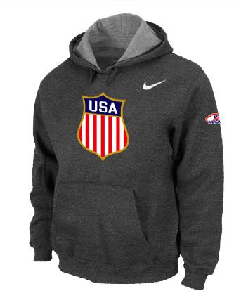 Cheap Nike Team USA Hockey 2014 Winter Olympics KO Pullover Performance Hoodie Grey For Sale