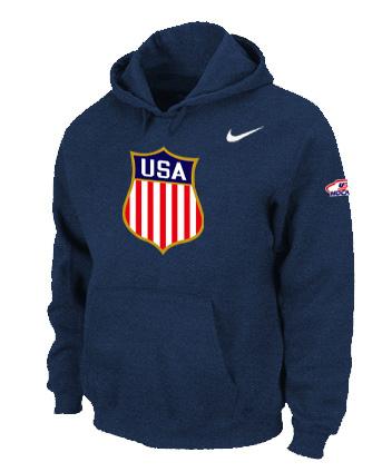 Cheap Nike Team USA Hockey 2014 Winter Olympics KO Pullover Performance Hoodie Blue For Sale