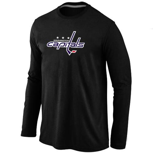 Cheap Washington Capitals Big & Tall Logo Black Long Sleeve NHL T-Shirt For Sale