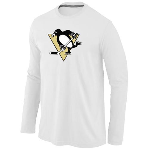 Cheap Pittsburgh Penguins Big & Tall Logo WHITE Long Sleeve NHL T-Shirt For Sale