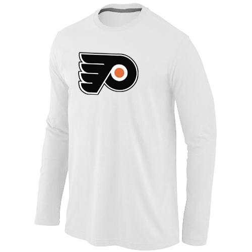 Cheap Philadelphia Flyers Big & Tall Logo WHITE Long Sleeve NHL T-Shirt For Sale