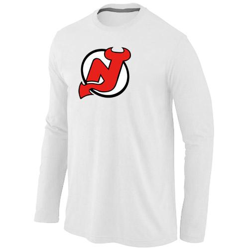 Cheap New Jersey Devils Big & Tall Logo White Long Sleeve NHL T-Shirt For Sale
