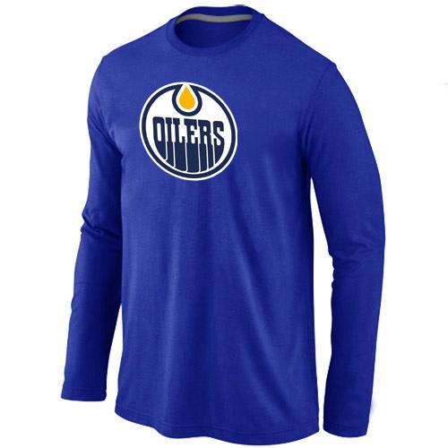 Cheap Edmonton Oilers Big & Tall Logo Blue Long Sleeve T-Shirt For Sale