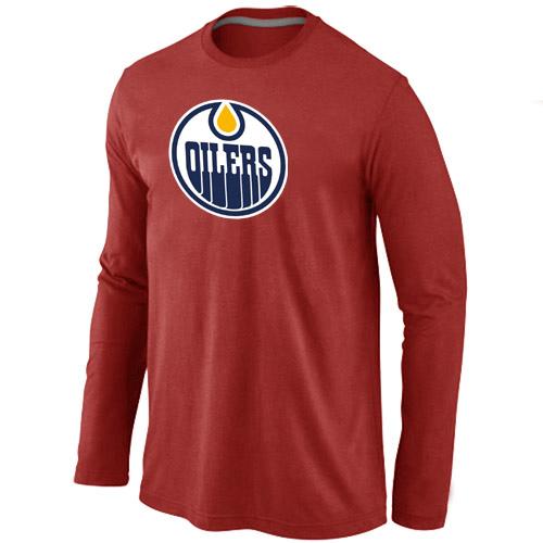 Cheap Edmonton Oilers Big & Tall Logo Red Long Sleeve T-Shirt For Sale