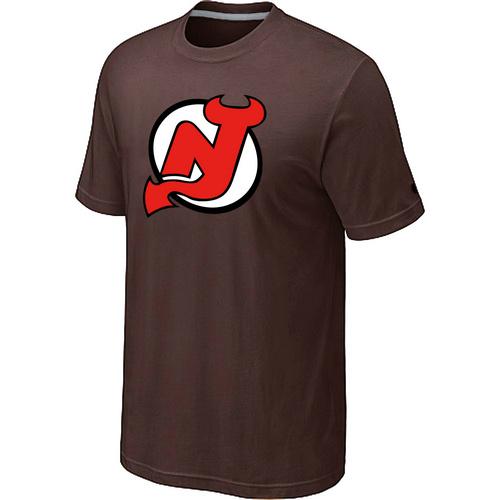 Cheap NHL New Jersey Devils Big & Tall Logo Brown T-Shirt For Sale
